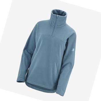 Salomon ESSENTIAL COSY FLEECE Kapucnis Pulóver Női Kék | HU 3107SGL